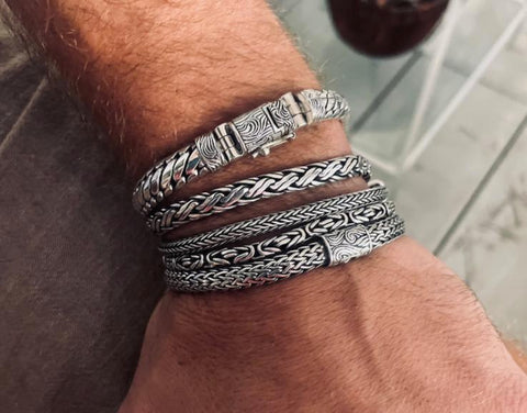 Classic Sterling Silver Bracelets Handcrafted in Bali.