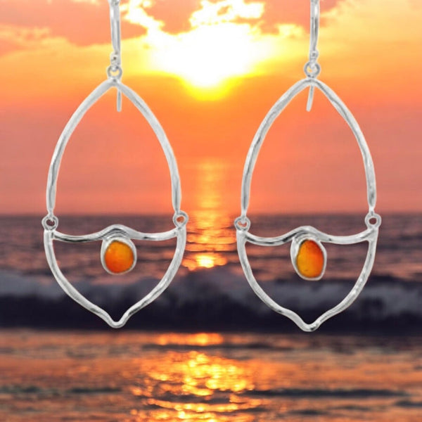 Extremely Rare Sea Glass Almond Earrings - Ocean Soul