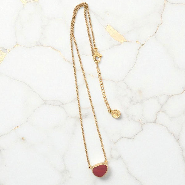 Extremely Rare Sea Glass Gold Vermeil Dainty Necklace - Ocean Soul