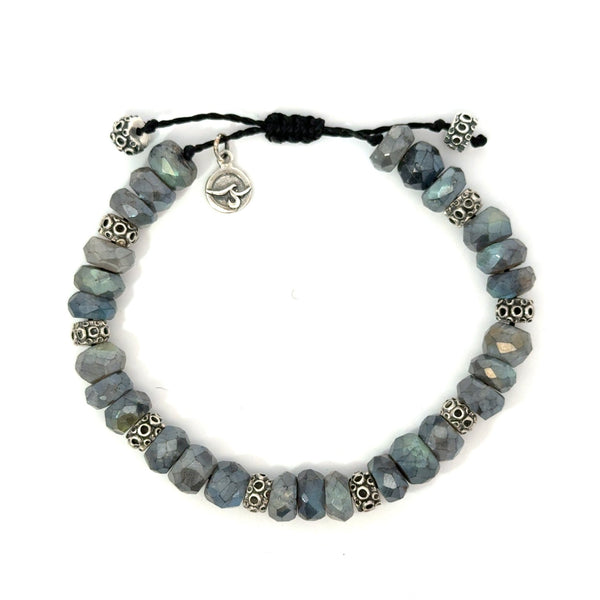 Labradorite Adjustable Beaded Bracelet - Ocean Soul