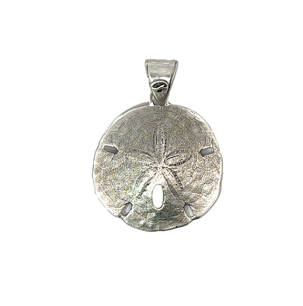 Medium Silver Sand Dollar Pendant - Ocean Soul