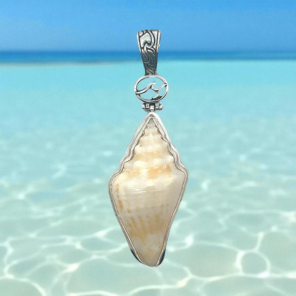 Milk Conch OS Carved Bail Pendant - Ocean Soul