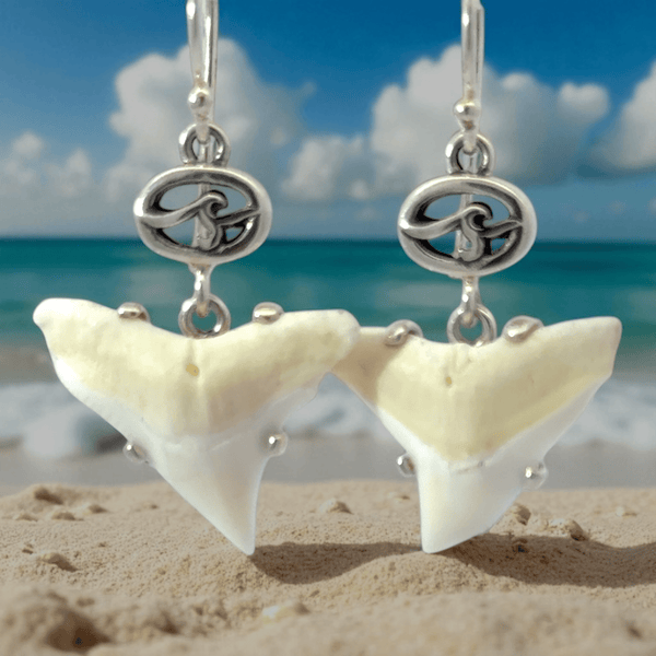 Modern Bull Shark Prong Set Earrings - Ocean Soul