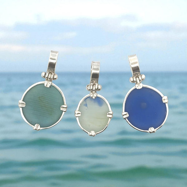Rare Sea Glass Ohajiki Pendants - Ocean Soul