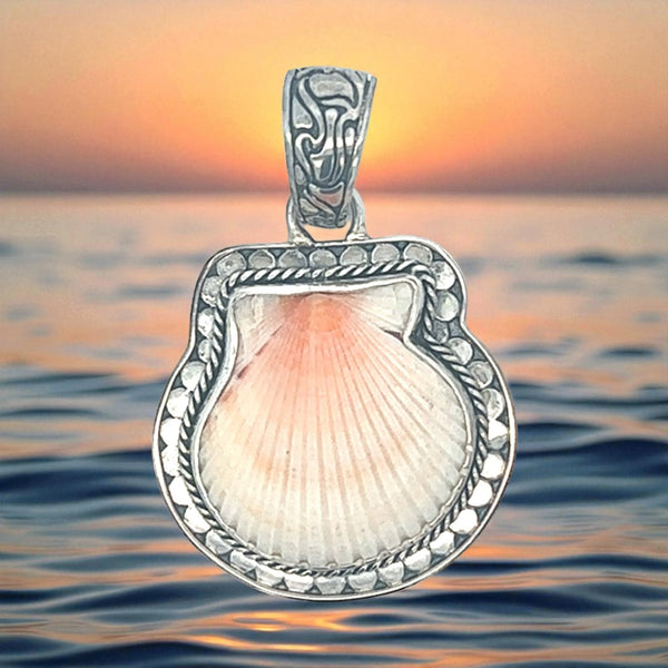 Scallop Shell Bali Dot Pendant - Ocean Soul