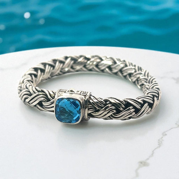 Swiss Topaz Lux Braided Bracelet - Ocean Soul