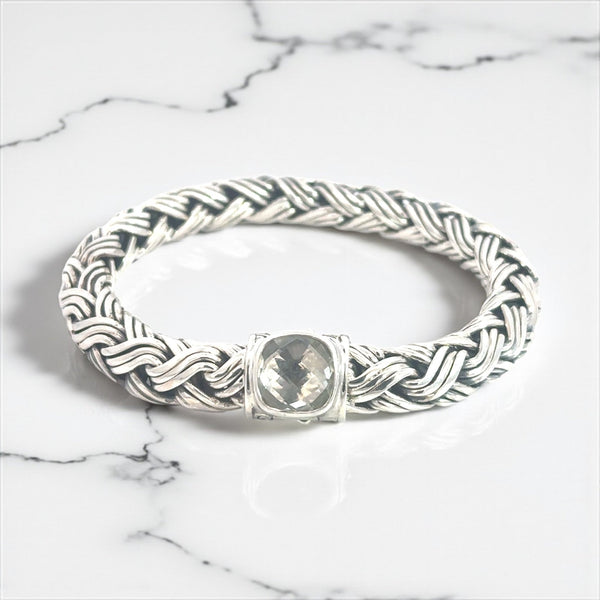 White Topaz Lux Braided Bracelet - Ocean Soul