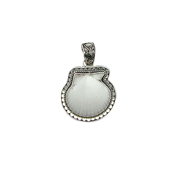 Simply White Bali Dot Scallop Pendant - Ocean Soul