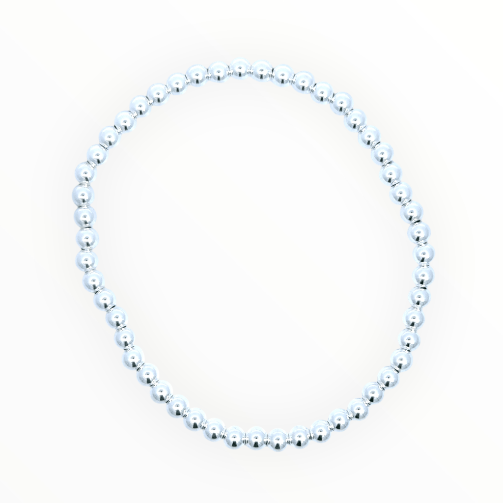 4mm Sterling Silver Beaded Bracelet - Ocean Soul