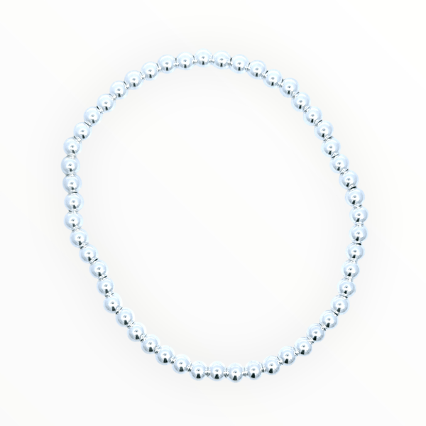 4mm Sterling Silver Beaded Bracelet - Ocean Soul