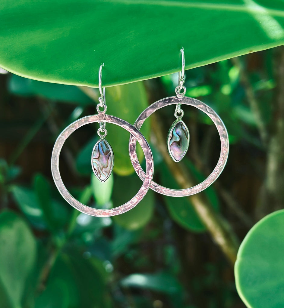 Abalone Vesica Earrings - Ocean Soul