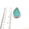 Aqua Sea Glass and Sea Fan Casted Bezel Pendant - Ocean Soul