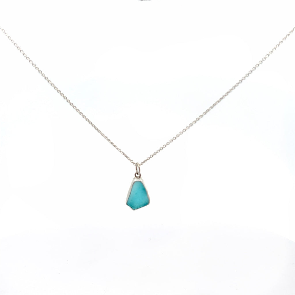 Aqua Sea Glass Necklace - Ocean Soul