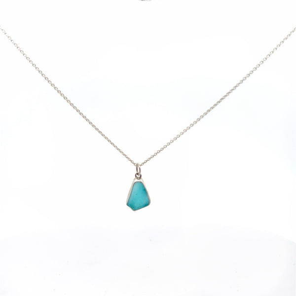 Aqua Sea Glass Necklace - Ocean Soul