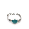 Aqua Sea Glass on the Deluxe Tigertail Adjustable Bracelet - Ocean Soul