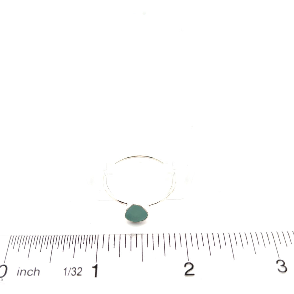 Aqua Sea Glass Stacker Rings -Size 12- - Ocean Soul