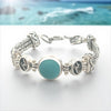 Aqua Sea Glass Triple Tigertail Bracelet - Ocean Soul