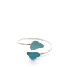 Aquamarine Sea Glass By-Pass Bracelet - Ocean Soul