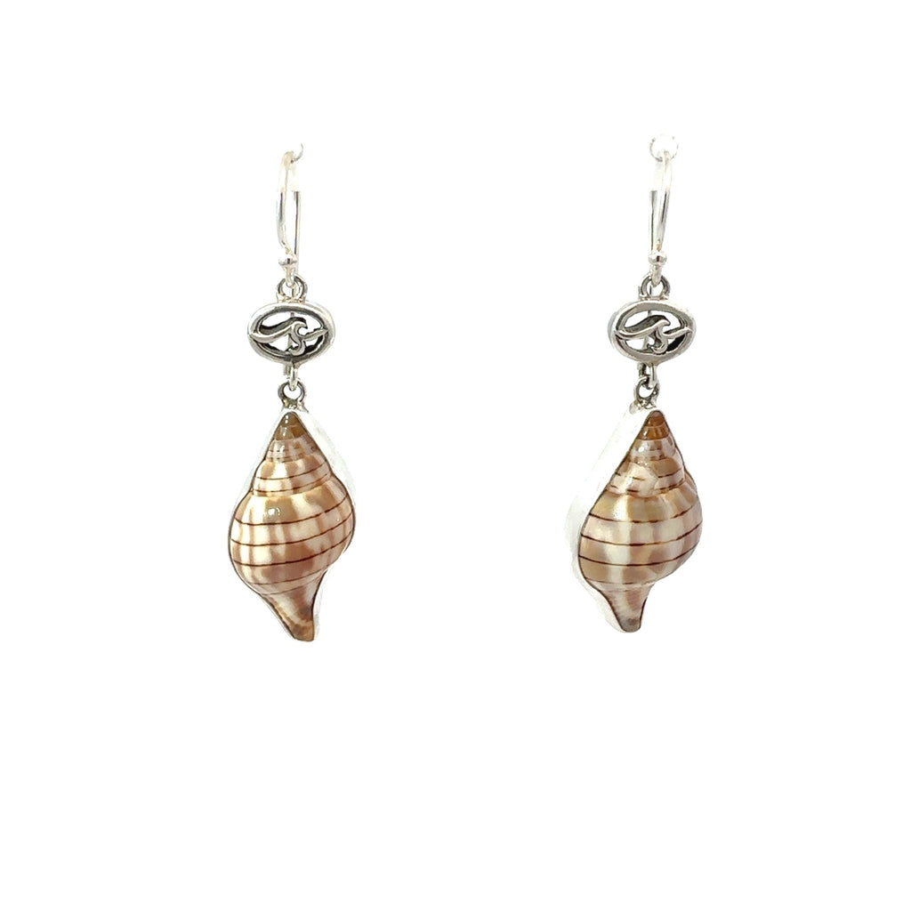 Banded Tulip Single Bezel Earrings - Ocean Soul