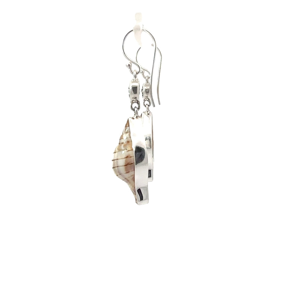 Banded Tulip Single Bezel Earrings - Ocean Soul