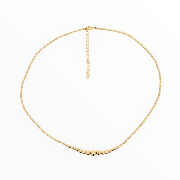 Beaded Gold Ascending Necklace - Ocean Soul