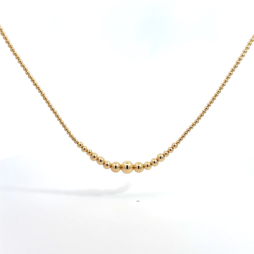 Beaded Gold Ascending Necklace - Ocean Soul