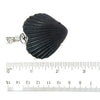 Black Scallop Heart Shaped Prong Set Pendant - Ocean Soul