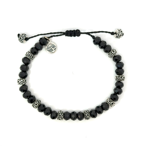 Black Spinel Adjustable Beaded Bracelet - Ocean Soul