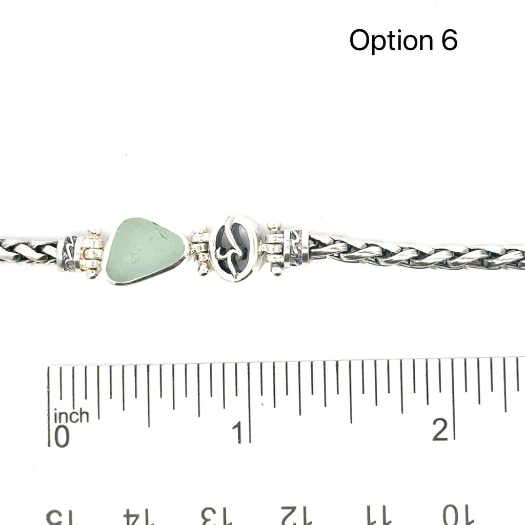 Blue Green Sea Glass Dainty Bracelets - Ocean Soul