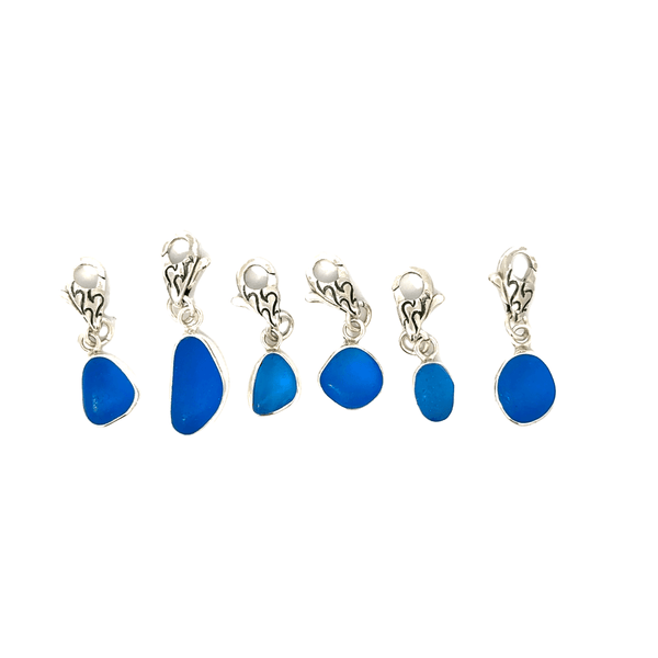 Blue Sea Glass Charms - Ocean Soul