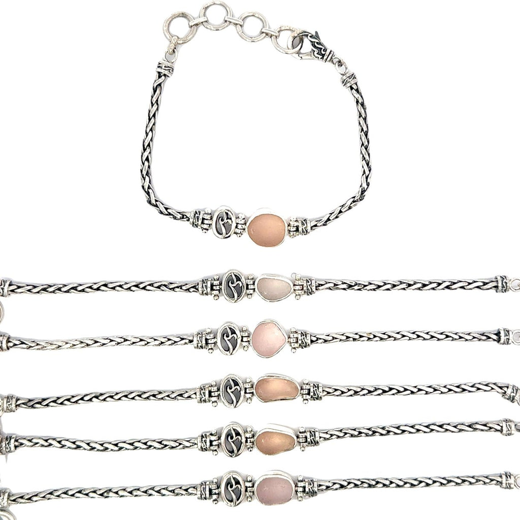 Blush Sea Glass Dainty Bracelets - Ocean Soul