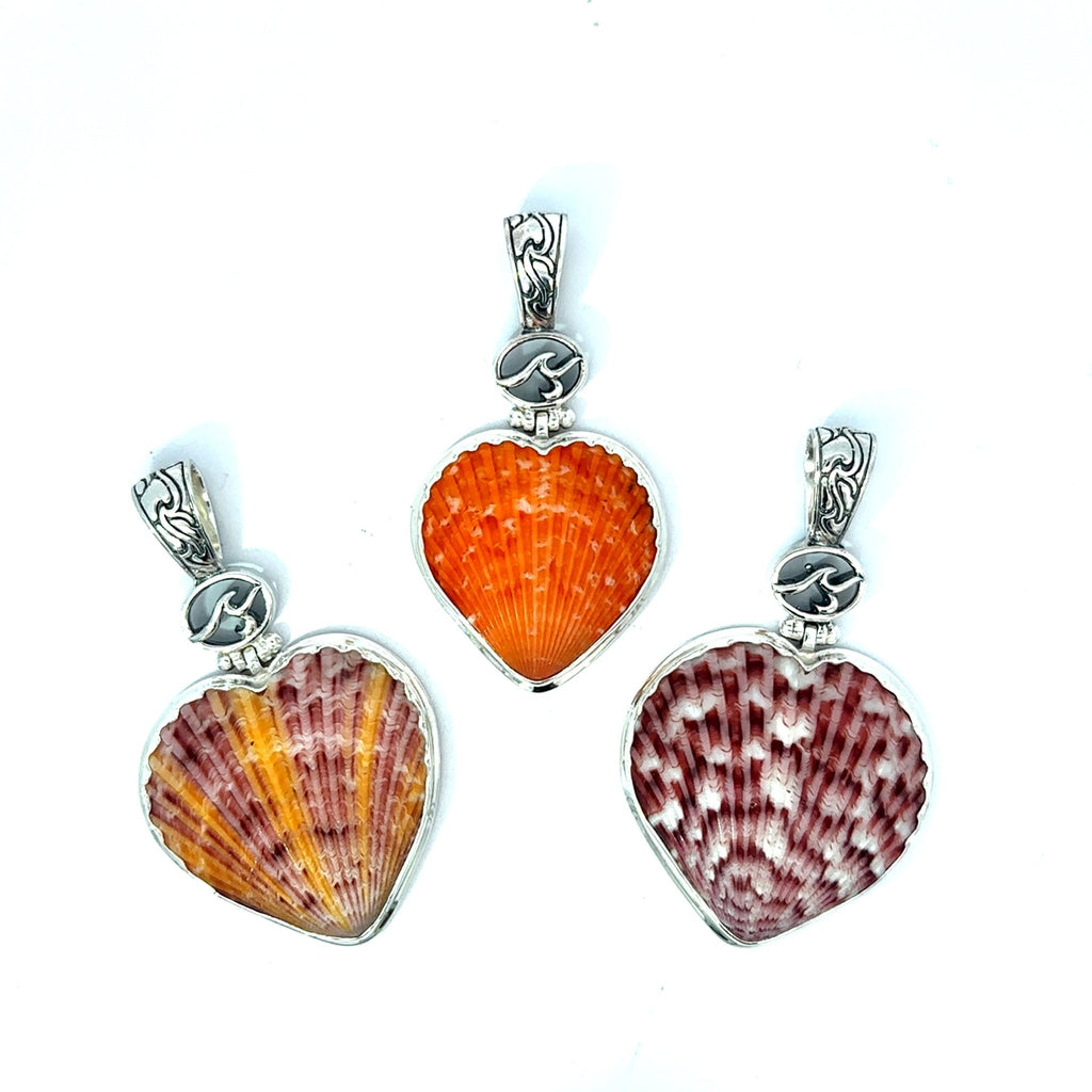 Callico Scallop Heart Shaped Pendant - Ocean Soul