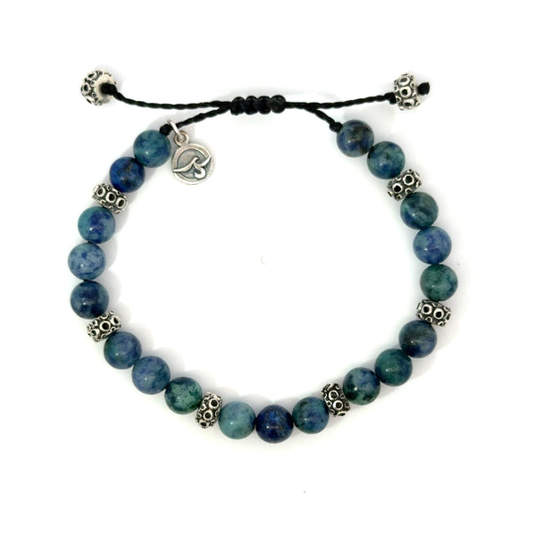 Chrysocolla Adjustable Beaded Bracelet - Ocean Soul