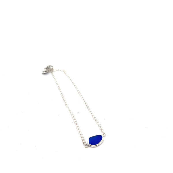 Cobalt Sea Glass Anklet - Ocean Soul