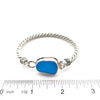 Cobalt Sea Glass Twisted Cuff Bracelet - Ocean Soul