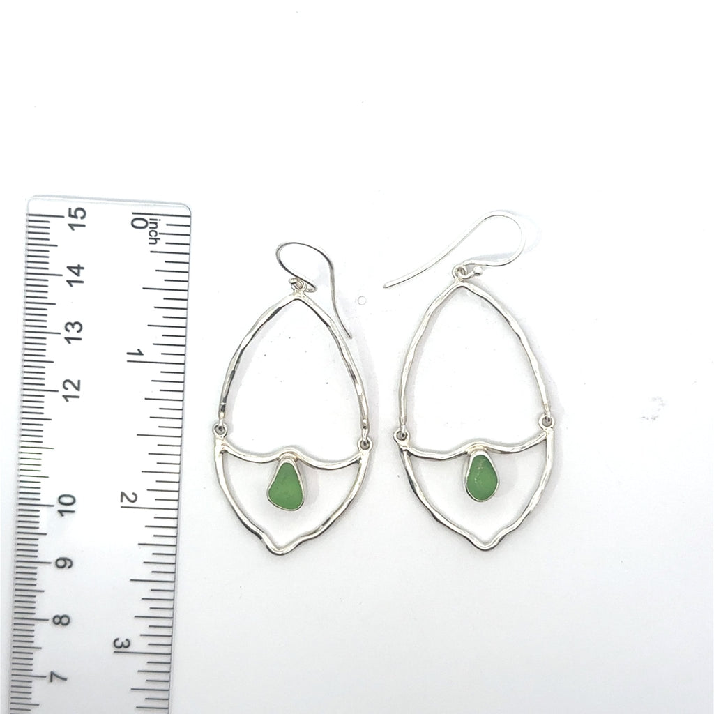 Common Sea Glass Almond Shaped Earrings - Ocean Soul