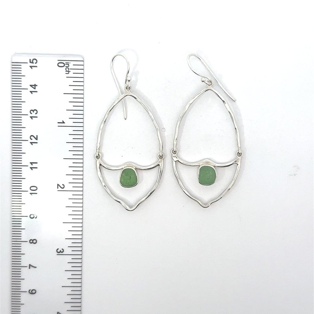 Common Sea Glass Almond Shaped Earrings - Ocean Soul
