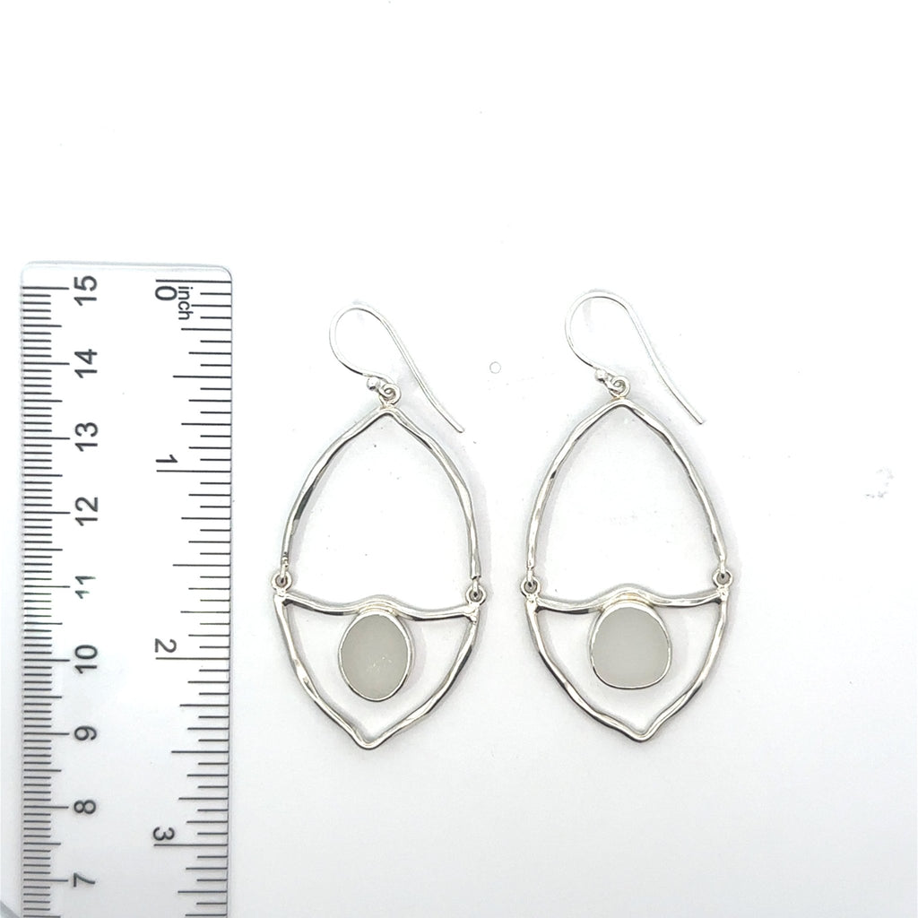 Common Sea Glass Almond Shaped Earrings - Ocean Soul
