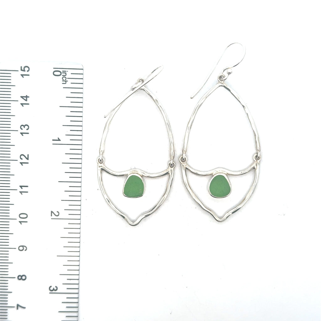 Common Sea Glass Almond Shaped Earrings - Ocean Soul