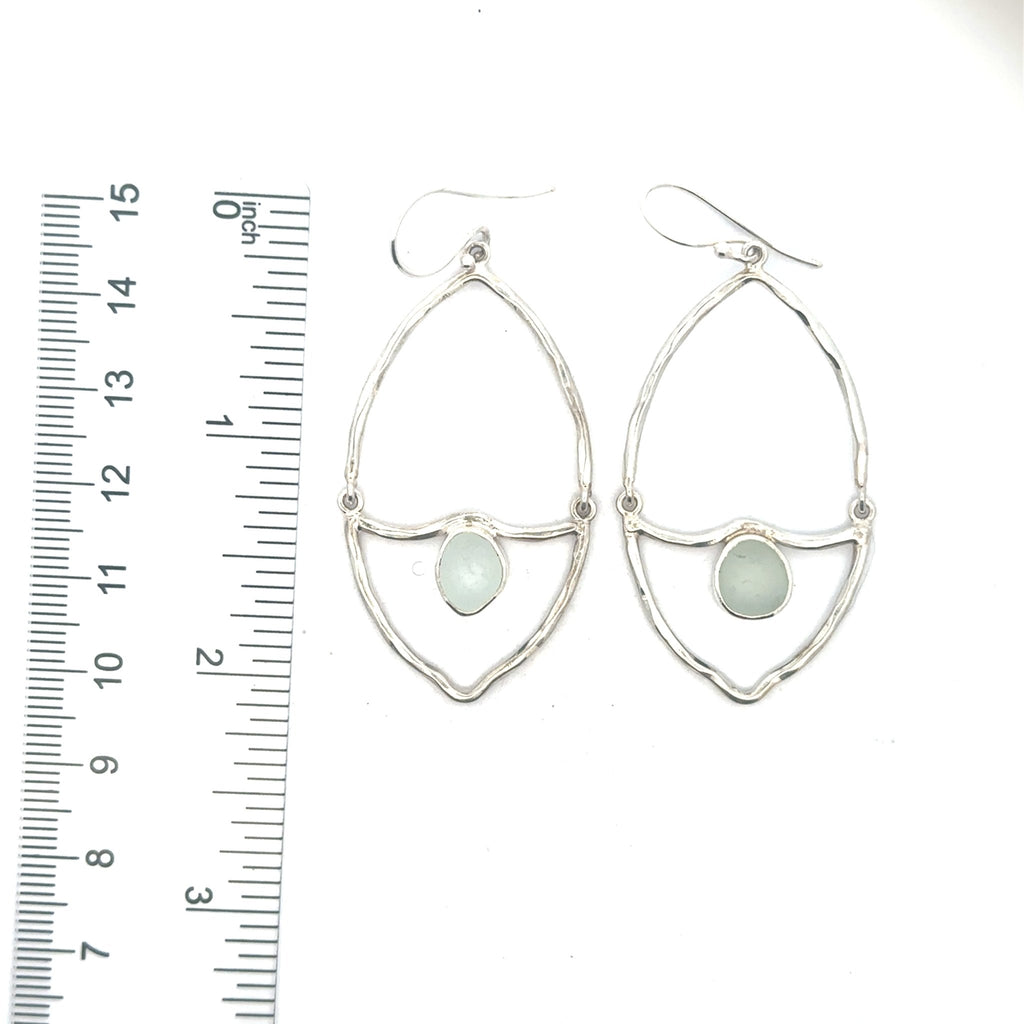 Common Sea Glass Almond Shaped Earrings - Ocean Soul
