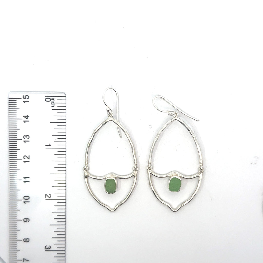 Common Sea Glass Almond Shaped Earrings - Ocean Soul