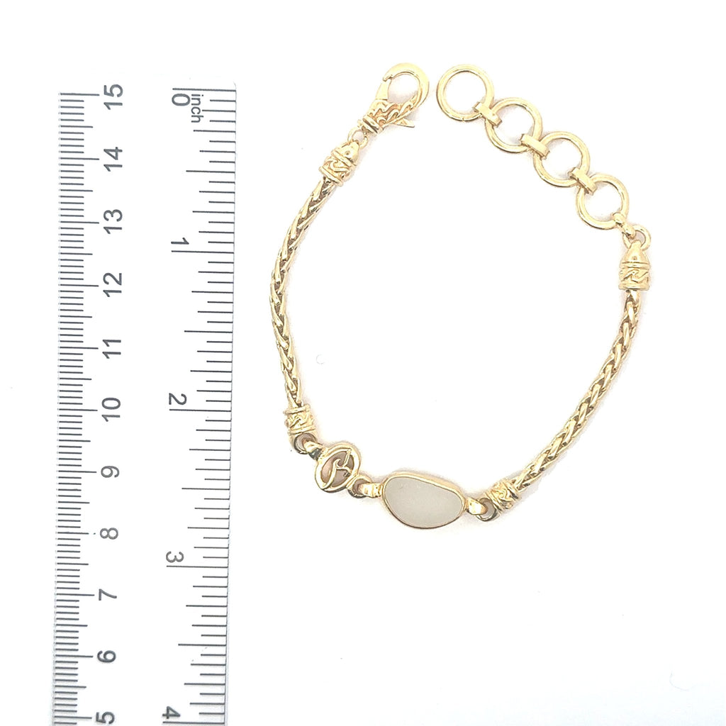 Common Sea Glass Gold Vermeil Dainty Link Bracelets - Ocean Soul