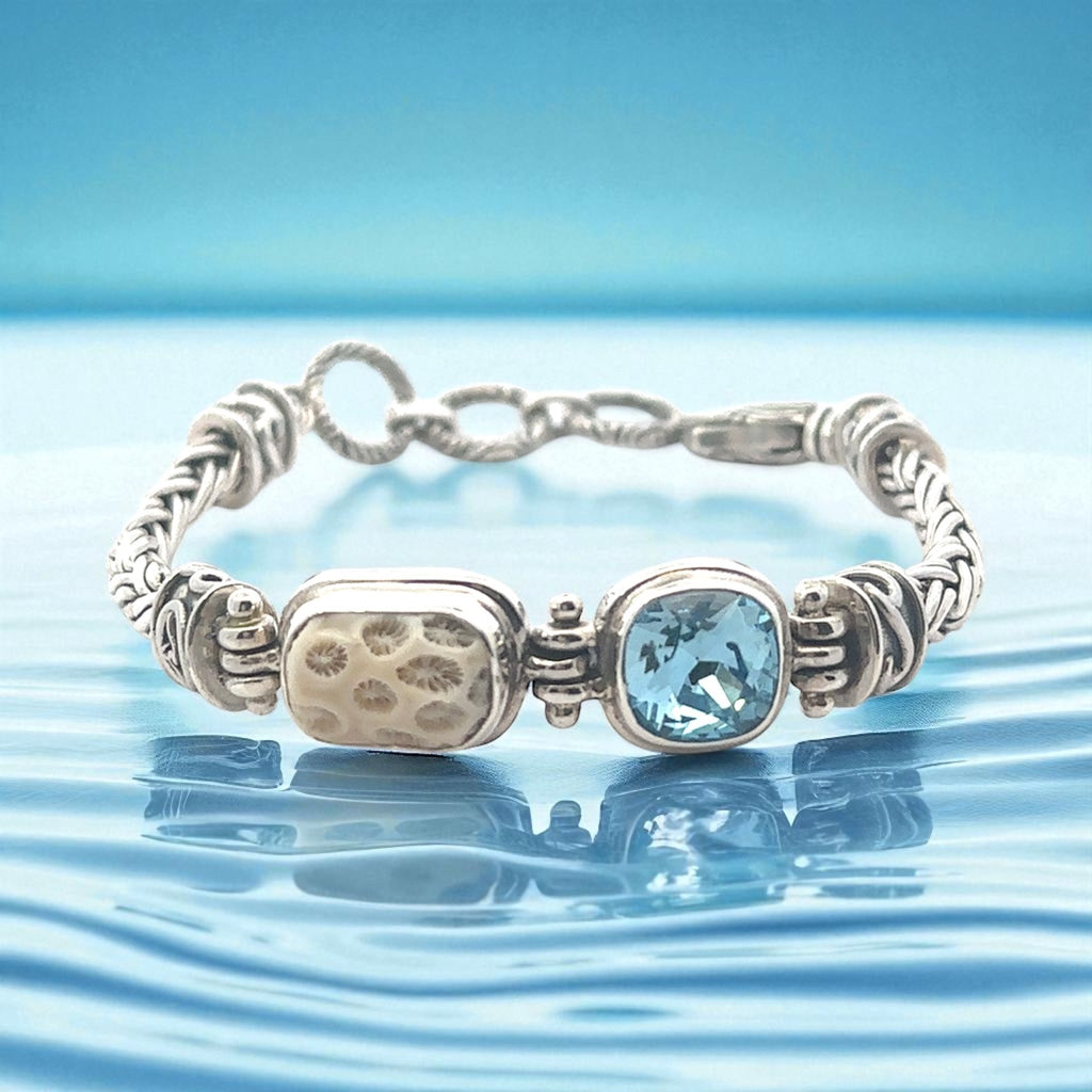Coral & Crystal Super Romano Bracelet - Ocean Soul