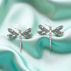 Dragon Fly Earrings With Hand Carved Waves - Ocean Soul