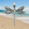 Dragon Fly Pendant With Hand Carved Waves - Ocean Soul