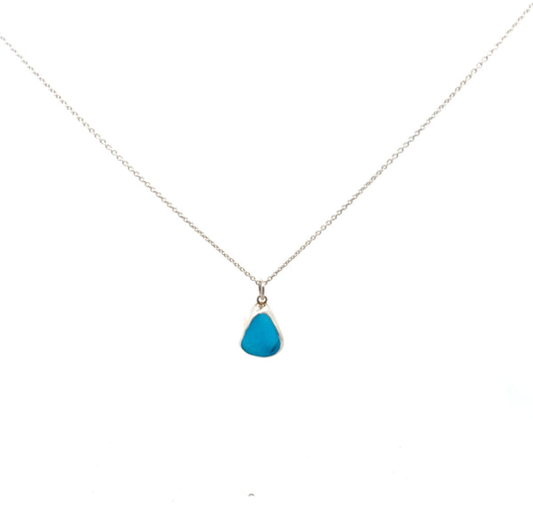 Electric Blue Sea Glass Necklace - Ocean Soul