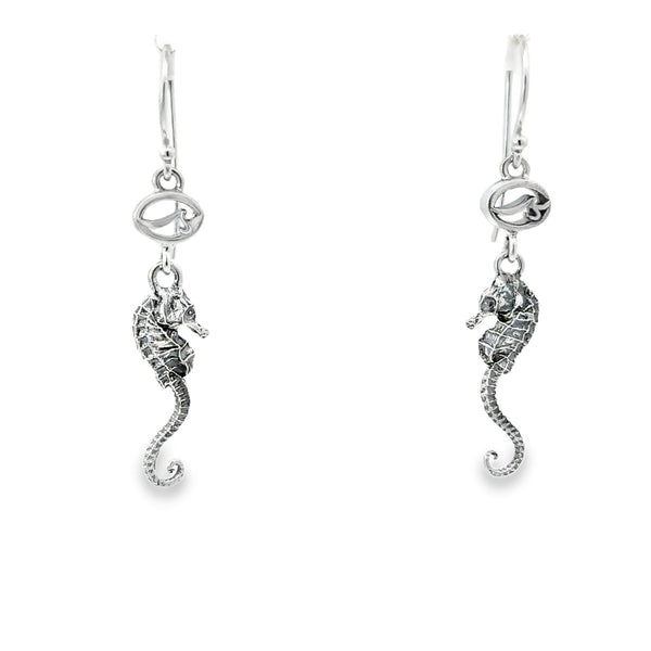 Elegant Silver Seahorse Earrings - Ocean Soul