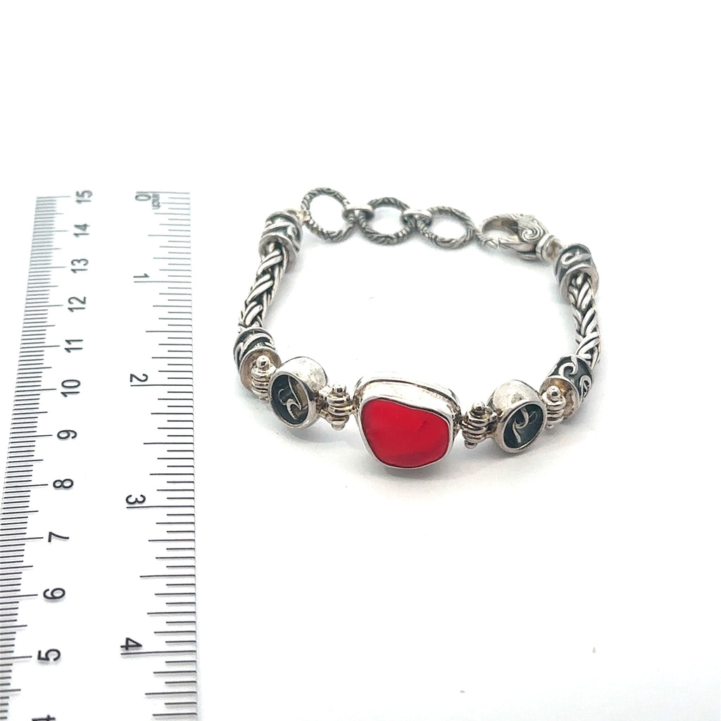 Extremely Rare Red Sea Glass Super Romano Bracelet - Ocean Soul
