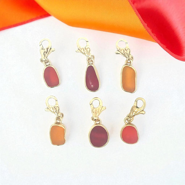Extremely Rare Sea Glass Gold Vermeil Charms - Ocean Soul