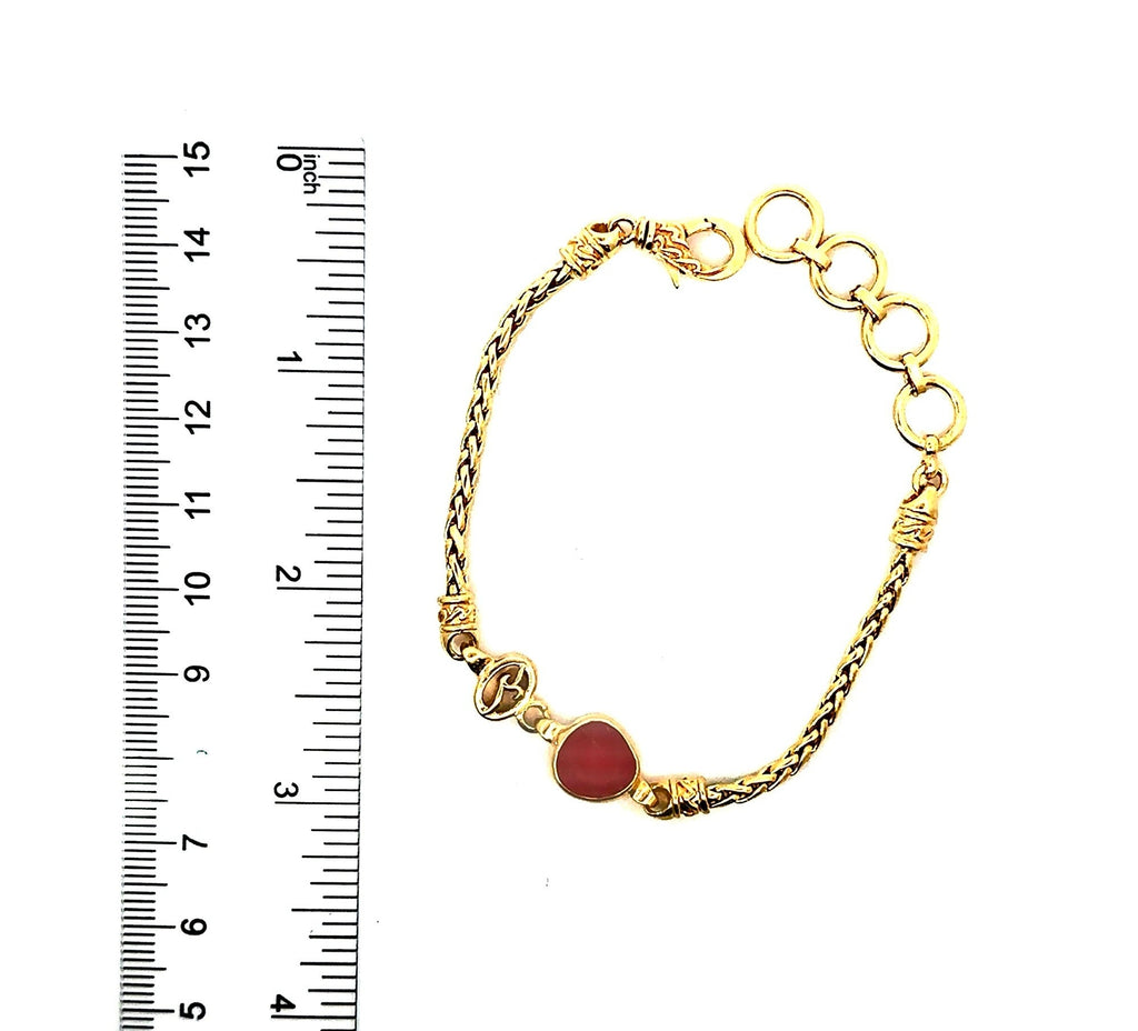 Extremely Rare Sea Glass Gold Vermeil Dainty Link Bracelets - Ocean Soul
